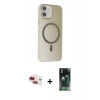 MARSİLYAN™- iPhone 11 Kılıf Çekirdek Modern Prime - Siyah 360 Mat Full Body Arka Koruyucu + Pers Alüminyum Kamera Lens - KI