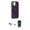 MARSİLYAN™- iPhone 11 Kılıf Çekirdek Modern Prime - Siyah 360 Mat Full Body Arka Koruyucu + Pers Alüminyum Kamera Lens - LT