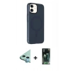 MARSİLYAN™- iPhone 11 Kılıf Çekirdek Modern Prime - Siyah 360 Mat Full Body Arka Koruyucu + Raze Metal Kamera Lens - MI