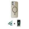 MARSİLYAN™- iPhone 11 Kılıf Çekirdek Modern Prime - Siyah 360 Mat Full Body Arka Koruyucu + Raze Metal Kamera Lens - MI