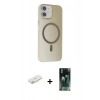 MARSİLYAN™- iPhone 11 Kılıf Çekirdek Modern Prime - Siyah 360 Mat Full Body Arka Koruyucu + Renkli Kamera Lens Koruma Cam - SI