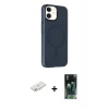 MARSİLYAN™- iPhone 11 Kılıf Çekirdek Modern Prime - Siyah 360 Mat Full Body Arka Koruyucu + Renkli Kamera Lens Koruma Cam - SI