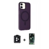 MARSİLYAN™- iPhone 11 Kılıf Çekirdek Modern Prime - Siyah 360 Mat Full Body Arka Koruyucu + PVD Metal Kamera Lens - SH