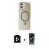 MARSİLYAN™- iPhone 11 Kılıf Çekirdek Modern Prime - Siyah 360 Mat Full Body Arka Koruyucu + PVD Metal Kamera Lens - TU