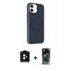 MARSİLYAN™- iPhone 11 Kılıf Çekirdek Modern Prime - Siyah 360 Mat Full Body Arka Koruyucu + PVD Metal Kamera Lens - TU