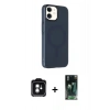 MARSİLYAN™- iPhone 11 Kılıf Çekirdek Modern Prime - Siyah 360 Mat Full Body Arka Koruyucu + PVD Metal Kamera Lens - YL