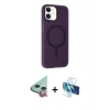 MARSİLYAN™- iPhone 11 Kılıf Çekirdek Modern Prime - Siyah 3D Antistatik Cam Ekran Koruyucu + Raze Metal Kamera Lens - KI
