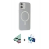 MARSİLYAN™- iPhone 11 Kılıf Çekirdek Modern Prime - Siyah 3D Antistatik Cam Ekran Koruyucu + Raze Metal Kamera Lens - KI