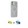 MARSİLYAN™- iPhone 11 Kılıf Çekirdek Modern Prime - Siyah 3D Antistatik Cam Ekran Koruyucu + Rainbow Kamera Lens Koruma Cam - KI