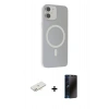 MARSİLYAN™- iPhone 11 Kılıf Çekirdek Modern Prime - Siyah 3D Antistatik Hayalet Cam Ekran Koruyucu + Renkli Kamera Lens Koruma Cam - YL