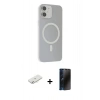 MARSİLYAN™- iPhone 11 Kılıf Çekirdek Modern Prime - Siyah 3D Antistatik Hayalet Cam Ekran Koruyucu + Renkli Kamera Lens Koruma Cam - SI