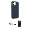 MARSİLYAN™- iPhone 11 Kılıf Çekirdek Modern Prime - Siyah 3D Antistatik Hayalet Cam Ekran Koruyucu + Pers Alüminyum Kamera Lens - YL