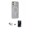 MARSİLYAN™- iPhone 11 Kılıf Çekirdek Modern Prime - Siyah 3D Antistatik Hayalet Cam Ekran Koruyucu + Pers Alüminyum Kamera Lens - YL
