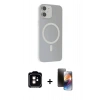 MARSİLYAN™- iPhone 11 Kılıf Çekirdek Modern Prime - Siyah 3D Antistatik Mat Seramik Nano Ekran Koruyucu + PVD Metal Kamera Lens - TU