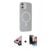 MARSİLYAN™- iPhone 11 Kılıf Çekirdek Modern Prime - Siyah 3D Antistatik Mat Seramik Nano Ekran Koruyucu + Raze Metal Kamera Lens - SH