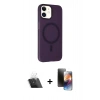 MARSİLYAN™- iPhone 11 Kılıf Çekirdek Modern Prime - Siyah 3D Antistatik Mat Seramik Nano Ekran Koruyucu + Kamera Lens Koruma Cam - SF