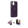 MARSİLYAN™- iPhone 11 Kılıf Çekirdek Modern Prime - Siyah 3D Antistatik Mat Seramik Nano Ekran Koruyucu + Raze Metal Kamera Lens - SH