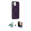 MARSİLYAN™- iPhone 11 Kılıf Çekirdek Modern Prime - Siyah 3D Antistatik Mat Seramik Nano Ekran Koruyucu + Raze Metal Kamera Lens - MI