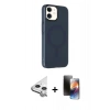 MARSİLYAN™- iPhone 11 Kılıf Çekirdek Modern Prime - Siyah 3D Antistatik Mat Seramik Nano Ekran Koruyucu + Raze Metal Kamera Lens - GS