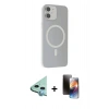 MARSİLYAN™- iPhone 11 Kılıf Çekirdek Modern Prime - Siyah 3D Antistatik Mat Seramik Nano Ekran Koruyucu + Raze Metal Kamera Lens - MI