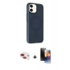 MARSİLYAN™- iPhone 11 Kılıf Çekirdek Modern Prime - Siyah 3D Antistatik Mat Seramik Nano Ekran Koruyucu + Pers Alüminyum Kamera Lens - KI