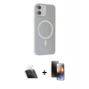 MARSİLYAN™- iPhone 11 Kılıf Çekirdek Modern Prime - Siyah 3D Antistatik Mat Seramik Nano Ekran Koruyucu + Kamera Lens Koruma Cam - SF
