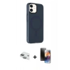 MARSİLYAN™- iPhone 11 Kılıf Çekirdek Modern Prime - Siyah 3D Antistatik Mat Seramik Nano Ekran Koruyucu + Yeşil Pers Alüminyum Kamera Lens