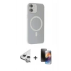 MARSİLYAN™- iPhone 11 Kılıf Çekirdek Modern Prime - Siyah 3D Antistatik Mat Seramik Nano Ekran Koruyucu + Raze Metal Kamera Lens - GS