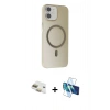 MARSİLYAN™- iPhone 11 Kılıf Çekirdek Modern Prime - Siyah 3D Antistatik Seramik Nano Ekran Koruyucu + Pers Alüminyum Kamera Lens - GD