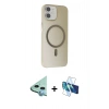 MARSİLYAN™- iPhone 11 Kılıf Çekirdek Modern Prime - Siyah 3D Antistatik Seramik Nano Ekran Koruyucu + Raze Metal Kamera Lens - MI