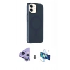MARSİLYAN™- iPhone 11 Kılıf Çekirdek Modern Prime - Siyah 3D Antistatik Seramik Nano Ekran Koruyucu + Raze Metal Kamera Lens - MR