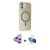 MARSİLYAN™- iPhone 11 Kılıf Çekirdek Modern Prime - Siyah 3D Antistatik Seramik Nano Ekran Koruyucu + Raze Metal Kamera Lens - MR