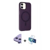 MARSİLYAN™- iPhone 11 Kılıf Çekirdek Modern Prime - Siyah 3D Antistatik Seramik Nano Ekran Koruyucu + Raze Metal Kamera Lens - MR