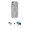 MARSİLYAN™- iPhone 11 Kılıf Çekirdek Modern Prime - Siyah 3D Antistatik Seramik Nano Ekran Koruyucu + Pers Alüminyum Kamera Lens - LT