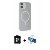 MARSİLYAN™- iPhone 11 Kılıf Çekirdek Modern Prime - Siyah 3D Antistatik Seramik Nano Ekran Koruyucu + PVD Metal Kamera Lens - YL