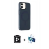 MARSİLYAN™- iPhone 11 Kılıf Çekirdek Modern Prime - Siyah 3D Antistatik Seramik Nano Ekran Koruyucu + PVD Metal Kamera Lens - YL