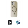 MARSİLYAN™- iPhone 11 Kılıf Çekirdek Modern Prime - Siyah 3D Antistatik Seramik Nano Ekran Koruyucu + PVD Metal Kamera Lens - YL