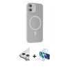MARSİLYAN™- iPhone 11 Kılıf Çekirdek Modern Prime - Siyah 3D Antistatik Seramik Nano Ekran Koruyucu + Raze Metal Kamera Lens - GS