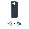 MARSİLYAN™- iPhone 11 Kılıf Çekirdek Modern Prime - Siyah 3D Antistatik Seramik Nano Ekran Koruyucu + Raze Metal Kamera Lens - GS