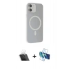 MARSİLYAN™- iPhone 11 Kılıf Çekirdek Modern Prime - Siyah 3D Antistatik Seramik Nano Ekran Koruyucu + Şeffaf Kamera Lens Koruma Cam