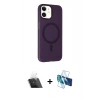 MARSİLYAN™- iPhone 11 Kılıf Çekirdek Modern Prime - Siyah 3D Antistatik Seramik Nano Ekran Koruyucu + Şeffaf Kamera Lens Koruma Cam