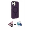 MARSİLYAN™- iPhone 11 Kılıf Çekirdek Modern Prime - Siyah 3D Antistatik Seramik Nano Ekran Koruyucu + Raze Metal Kamera Lens - SH
