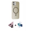 MARSİLYAN™- iPhone 11 Kılıf Çekirdek Modern Prime - Siyah 3D Antistatik Seramik Nano Ekran Koruyucu + Raze Metal Kamera Lens - SH