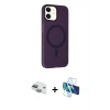 MARSİLYAN™- iPhone 11 Kılıf Çekirdek Modern Prime - Siyah 3D Antistatik Seramik Nano Ekran Koruyucu + Pers Alüminyum Kamera Lens - YL