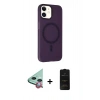 MARSİLYAN™- iPhone 11 Kılıf Çekirdek Modern Prime - Siyah 6D Antistatik Mat Seramik Hayalet Nano Ekran Koruyucu + Raze Metal Kamera Lens - KI