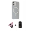 MARSİLYAN™- iPhone 11 Kılıf Çekirdek Modern Prime - Siyah 6D Antistatik Mat Seramik Hayalet Nano Ekran Koruyucu + Raze Metal Kamera Lens - SH