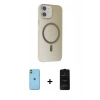 MARSİLYAN™- iPhone 11 Kılıf Çekirdek Modern Prime - Siyah 6D Antistatik Mat Seramik Hayalet Nano Ekran Koruyucu + Neon Fosforlu Kamera Lens - YL