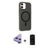 MARSİLYAN™- iPhone 11 Kılıf Çekirdek Modern Prime - Siyah 6D Antistatik Mat Seramik Hayalet Nano Ekran Koruyucu + Raze Metal Kamera Lens - MR