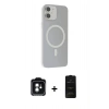 MARSİLYAN™- iPhone 11 Kılıf Çekirdek Modern Prime - Siyah 6D Antistatik Mat Seramik Hayalet Nano Ekran Koruyucu + Yeşil PVD Metal Kamera Lens