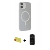 MARSİLYAN™- iPhone 11 Kılıf Çekirdek Modern Prime - Siyah 6D Antistatik Mat Seramik Hayalet Nano Ekran Koruyucu + Kırmızı Rainbow Kamera Lens Koruma Cam